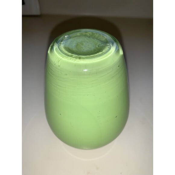 Hand Blown Green 5” Glass Vase - Picture 7 of 9